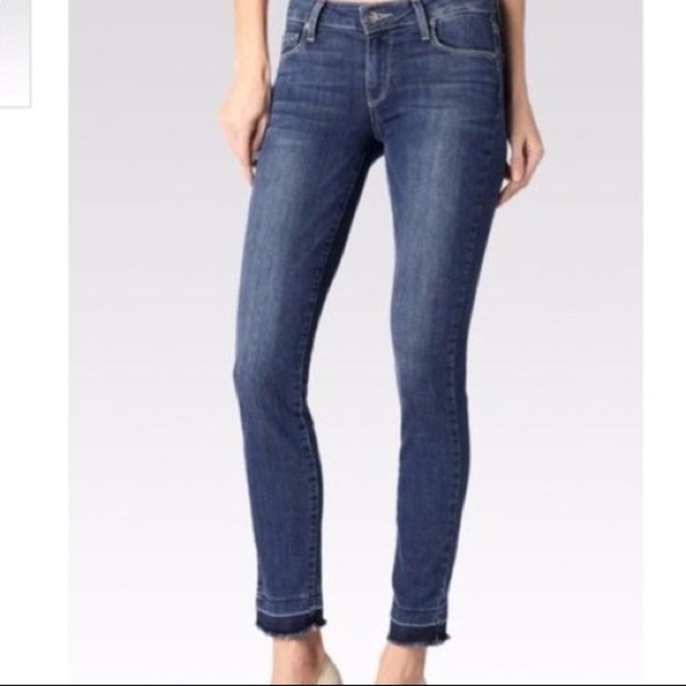 Paige denim jeans size 30 distressed ripped hem